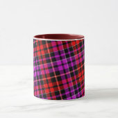 Zwart Rode Paarse Geruite Tartan Design Mok (Midden)