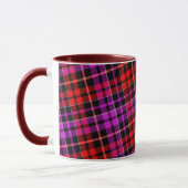 Zwart Rode Paarse Geruite Tartan Design Mok (Links)