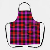 Zwart Rode Paarse Geruite Tartan Design Schort (Voorkant)