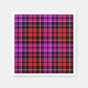 Zwart Rode Paarse Geruite Tartan Design  Servet