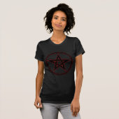 Zwart-rode pentakel t-shirt (Voorkant volledig)
