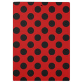Zwart-rode poka Dots gepersonaliseerd Klembord (Achterkant)