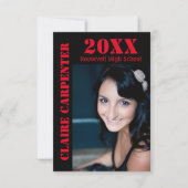 Zwart-rode potlood letters - 3x5 Afstudeerder aank Kaart (Voorkant)