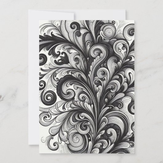 Zwart & Rode Quinceañera Meisje Kaart (Achterkant)