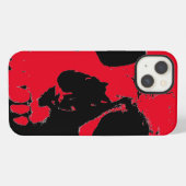 Zwart & Rode Schedel iPhone Hoesje (Achterkant horizontaal)