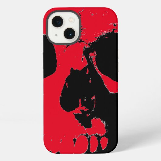 Zwart & Rode Schedel iPhone Hoesje (Achterkant)
