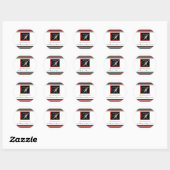 Zwart-rode streep Monogram H Herinnering Stickers (Vel)