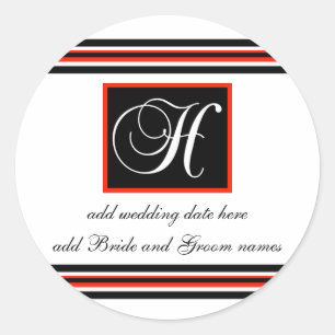 Zwart-rode streep Monogram H Herinnering Stickers