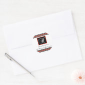 Zwart-rode streep Monogram H Herinnering Stickers (Envelop)