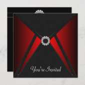 Zwart-rode uitnodiging template voor elke gelegenh (Voorkant / Achterkant)