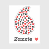 Zwart-rode verf en harspasta sticker (Vel)