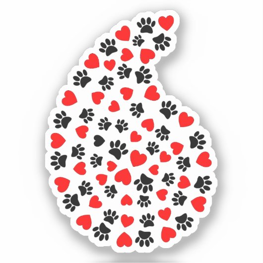 Zwart-rode verf en harspasta sticker (Voorkant)