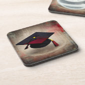 Zwart-rode verloopdop bier onderzetter (Linkerzijde)