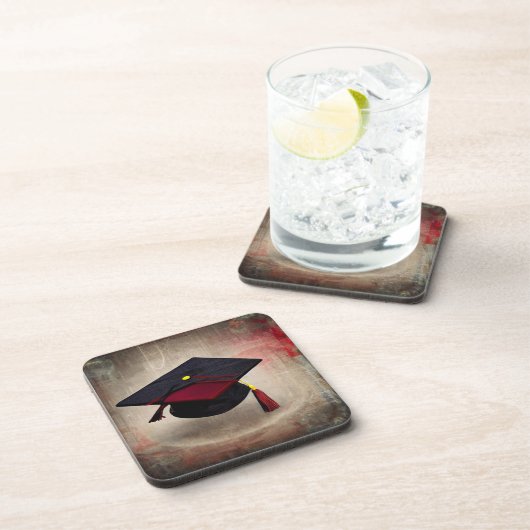 Zwart-rode verloopdop bier onderzetter (Rechterzijde)