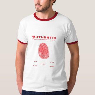 Zwart Rode Vetgedrukte Vingerafdruk T-shirt