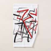 Zwart-rode vrije handlijnen bad handdoek (Handdoek)