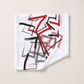 Zwart-rode vrije handlijnen bad handdoek (Wasdoekje)