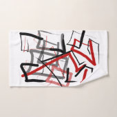 Zwart-rode vrije handlijnen bad handdoek (Handdoek)