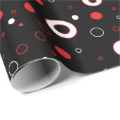 Zwart, rode witte pokadots cadeaupapier (Rol Hoek)