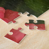 Zwart Rode Witte vlinder gezicht legpuzzel (Zijkant)