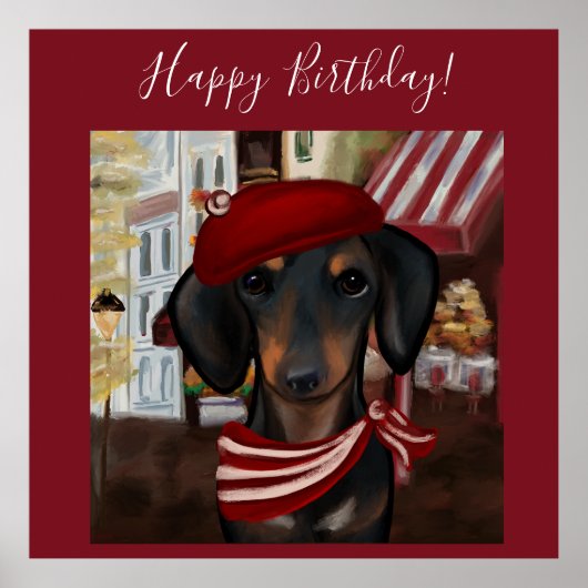 Zwart & Roestbruine Doxie Poster (Voorkant)