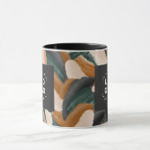 Zwart roestgroen abstract beschilderd minimal mode mok (Midden)