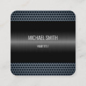 Zwart roestvrij staal Metalen blik Vierkante Visitekaartje (Voorkant)