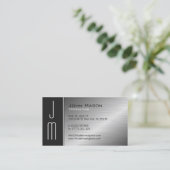 Zwart roestvrij staal professioneel Visitekaartje (Staand voorkant)