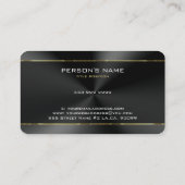 Zwart Roestvrij Staal Textuur Gouden Strepen Accen Visitekaartje (Achterkant)
