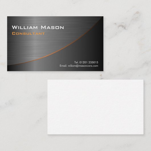 Zwart roestvrij staaleffect, Visitekaartje (Voorkant / Achterkant)