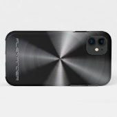 Zwart roestvrij stalen metaal patroon - aangepaste Case-Mate iPhone case (Achterkant (horizontaal))