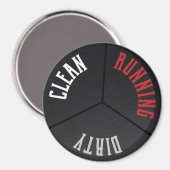 Zwart Roestvrij Vaatwasser Schoon Vuil Hardlopen Magneet (Voorkant / Achterkant)