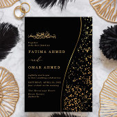 Zwart Romantisch Goud Glitter Islamitisch Moslim B Kaart