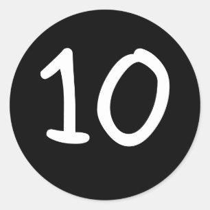 Zwart Rond aangepaste nummer Sticker