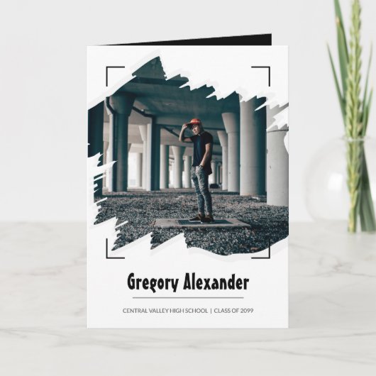 Zwart rond Abstract penseelfoto-Afstuderen (Voorkant)