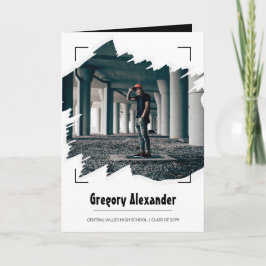 Zwart rond Abstract penseelfoto-Afstuderen