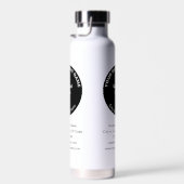 Zwart-rond bedrijfsmerk op geïsoleerd waterfles (Rechts)