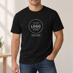 Zwart Rond Logo Zakelijke Naam Locatie T-shirt