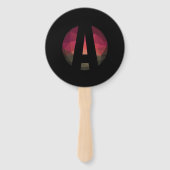 Zwart rond monogram logo ontwerp handwaaier (Voorkant)