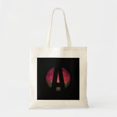Zwart rond monogram logo ontwerp tote bag (Voorkant)
