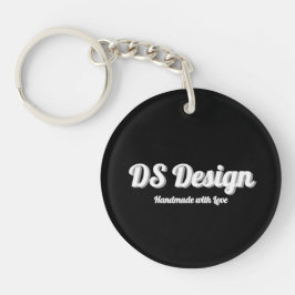 Zwart Rond Sleutelhanger