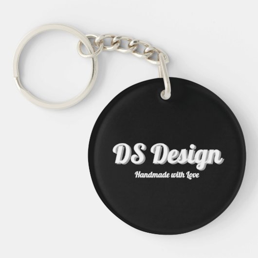 Zwart Rond Sleutelhanger (Voorkant)