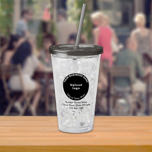 Zwart Rond Zakelijk Merk op Acryl Tumbler Acryl Drinkbeker