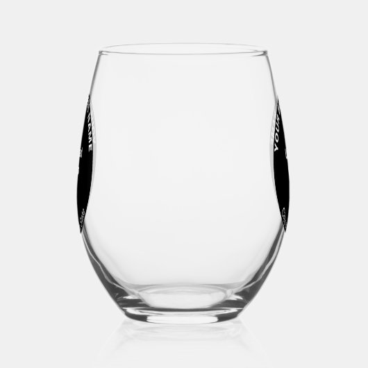 Zwart Rond Zakelijk Merk op Stemless Wijnglas Wijnglas Zonder Voet (Rechts)