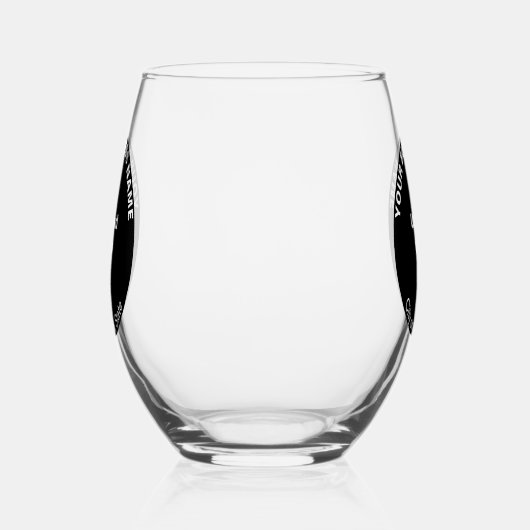Zwart Rond Zakelijk Merk op Stemless Wijnglas Wijnglas Zonder Voet (Links)