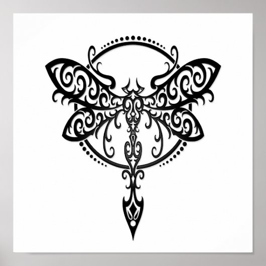 Zwart ronddraaien op witte drabel poster (Voorkant)