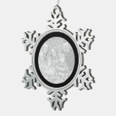 Zwart-ronde rand foto tin sneeuwvlok ornament (Rechts)