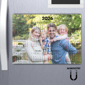 Zwart & Rood 2026 Kalender Aangepaste Foto Magneet