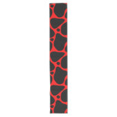 Zwart-rood abstract giraffpatroon lange tafelloper (Voorkant)