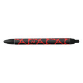 Zwart-rood abstract giraffpatroon zwarte inkt pen (Voorkant)